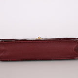 Chanel 2015 Bordeaux Eyelet Patent Wallet on Chain