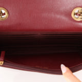 Chanel 2015 Bordeaux Eyelet Patent Wallet on Chain