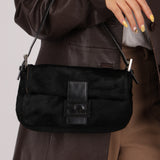 Fendi Leather Trimmed Ponyhair Baguette