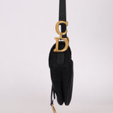 Dior 2019 Oblique Black Medium Saddle w Dior Guitar Strap