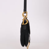 Dior 2019 Oblique Black Medium Saddle w Dior Guitar Strap