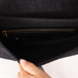 Dior 2019 Oblique Black Medium Saddle w Dior Guitar Strap