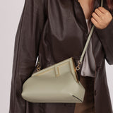 Fendi Sage Nappa Small First Clutch with Strap