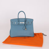 Hermès 2007 Bleu Jean Epsom Birkin 35 PHW