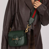 Gucci Small Lady Web Emerald Green Boxcalf Shoulder Bag