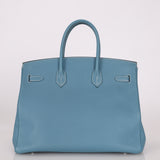 Hermès 2007 Bleu Jean Epsom Birkin 35 PHW