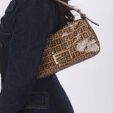 Fendi Zucchino Coated Canvas Baguette