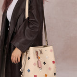 Limited Edition Louis Vuitton Calfskin LockMe Fleurs Bucket w/ LockMe Fleurs Wallet