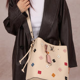 Limited Edition Louis Vuitton Calfskin LockMe Fleurs Bucket w/ LockMe Fleurs Wallet