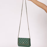 Chanel 2019 Lambskin Forest Green Chain Around Wallet on Chain