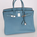 Hermès 2007 Bleu Jean Epsom Birkin 35 PHW