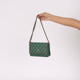 Chanel 2019 Lambskin Forest Green Chain Around Wallet on Chain