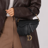 Dior 2018 Black Mini Saddle Bag with Strap