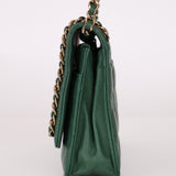 Chanel 2019 Lambskin Forest Green Chain Around Wallet on Chain