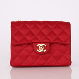 Rare Chanel Satin Red Mini Square Top Handle