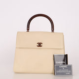 Chanel 2000 Caviar Acrylic Woodgrain Top Handle Kelly