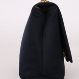 Rare Chanel 1994 Navy Satin Mini Wave Flap Crossbody