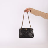 Chanel 1994 Lambskin Turnlock Chain Shoulder Tote