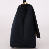 Rare Chanel 1994 Navy Satin Mini Wave Flap Crossbody