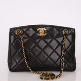 Chanel 1994 Lambskin Turnlock Chain Shoulder Tote