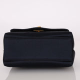 Rare Chanel 1994 Navy Satin Mini Wave Flap Crossbody