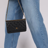 Chanel 2018 Black Caviar Wallet on Chain GHW