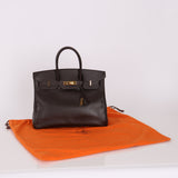 Hermes 2000 Courchevel Chocolate Birkin 35 GHW