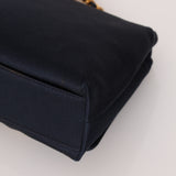 Rare Chanel 1994 Navy Satin Mini Wave Flap Crossbody
