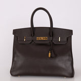 Hermes 2000 Courchevel Chocolate Birkin 35 GHW