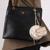 Chanel 2024 Calfskin Gold Multi Coin Purse and Micro Bag