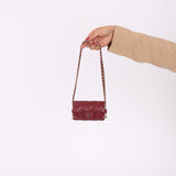 Chanel 2021 Lambskin Maroon Round Minaudière