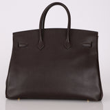 Hermes 2000 Courchevel Chocolate Birkin 35 GHW