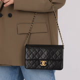 Chanel 2014 Quilted Lambskin Medium Turnlock Flap