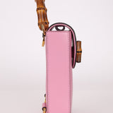 Gucci Pink Bamboo Turnlock Vertical Top Handle 3 Way Bag