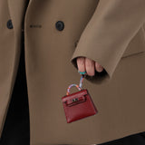 Hermès Micro Kelly Tadelakt Rouge H Twilly Bag Charm PHW