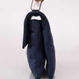 Rare Chanel 2002 Satin Navy Re-Issue Chocolate Bar Wood Top Handle