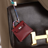 Hermès Micro Kelly Tadelakt Rouge H Twilly Bag Charm PHW