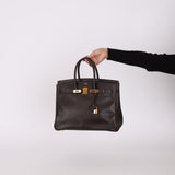 Hermes 2000 Courchevel Chocolate Birkin 35 GHW