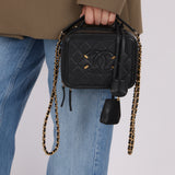 Chanel 2018 Caviar Filigree Small Vanity Case GHW