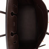 Hermes 2000 Courchevel Chocolate Birkin 35 GHW