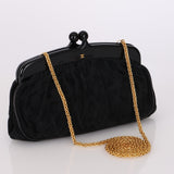 Chanel 1986 Suede Kisslock Clutch