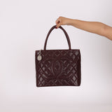 Chanel 2006 Bordeaux Caviar Timeless Medallion Zip Tote
