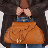 Dior 2002 Cognac Saddle Bowling Bag