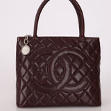 Chanel 2006 Bordeaux Caviar Timeless Medallion Zip Tote