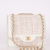 Chanel 2000 Tweed White Half Flap