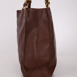 Chanel Chocolate Calfskin 24K GP Chunky Chain Tote