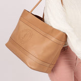 Saint Laurent Natural Leather Rive Gauche Large Tote