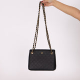Chanel 1986 Black Canvas Shoulder Bag