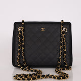 Chanel 1986 Black Canvas Shoulder Bag
