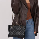 Chanel 2019 Shiny Lambskin Quilted Medium Double Case With Strap